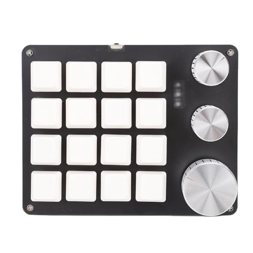 Custom Keypad Macro Pad Programmable 16 Key Wired Small Mechanical Gaming Keyboard for Copying Pasting PS Graphics (White) - color: White