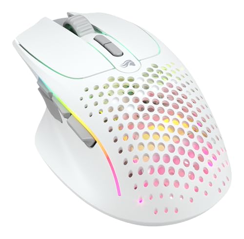 GLORIOUS Gaming Model I 2 Wireless Gaming Mouse - Hybrid 2.4Ghz & Bluetooth, 75g Superlight, 9 Buttons (2 Swappable), RGB, PTFE Feet, MMO/MOBA/FPS, Long Battery Life, Side Thumb Rest - White - color: Matte White, size: Model I2 Wireless