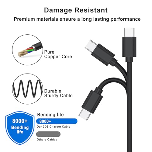 USB C Cable PS5 Controller Charger Cord for Xbox Series X/S,10ft Long PS5 Charging Cable for Sony PlayStation 5 Controller, USB A to USB C Cord for Nintendo Switch Pro Fast Data Wire PS5 Dual Sense