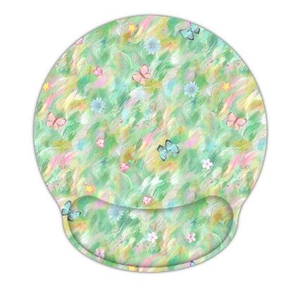 Ergonomic Mouse Pad with Wrist Support,Non-Slip Rubber Base for Computer Laptop & Mac,Lightweight Rest for Home,Office & Travel (Green and Buttflies) - color: Green and Buttflies