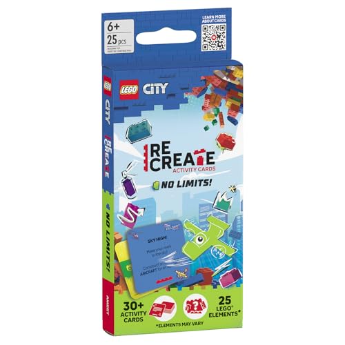 LEGO City Recreate Activity Cards – No Limits! | Action Building Game with 30+ Activity Cards & 25 LEGO Elements | Ages 6+ - style: LEGO CITY No Limits!
