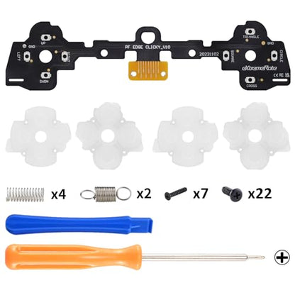 eXtremeRate Face Buttons Clicky Kit for PS5 Edge Controller, Custom Tactile Dpad Action Buttons for PS5 Edge Controller D-pad X Circle Square Triangle Keys Mouse Click Kit - Without Gamepad