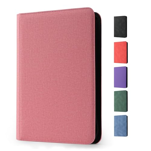 Trading Card Binder 9 Pocket - Premium Card Collection Binder for 360 Cards, Durable Side-Loading Card Album with Zipper, Perfect for TCG, MTG, and Sports Cards, Pink - color: Pink