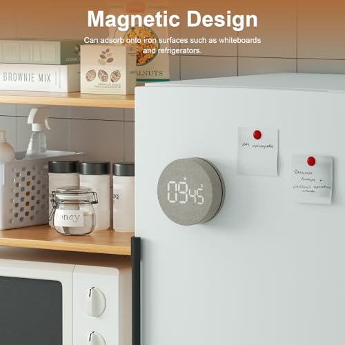 AVINIA Desk Timer for Productivity Magnetic Digital Kitchen Timer Rechargeable Fabric Mesh Cover 99 Mins Countdown/Count Up Stylish Efficana Konah Home Timmer for Cooking (Fabric Gray) - color: Fabric Gray