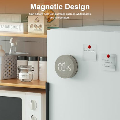 AVINIA Desk Timer for Productivity Magnetic Digital Kitchen Timer Rechargeable Fabric Mesh Cover 99 Mins Countdown/Count Up Stylish Efficana Konah Home Timmer for Cooking (Fabric Gray) - color: Fabric Gray