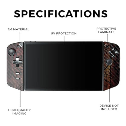 Carbon Fiber Gaming Skin Compatible with Lenovo Legion Go - Wooden Floral - Premium 3M Vinyl Protective Wrap Decal Cover - Easy to Apply | Crafted in The USA by MightySkins - color: Wooden Floral, style: Carbon Fiber Textured Finish