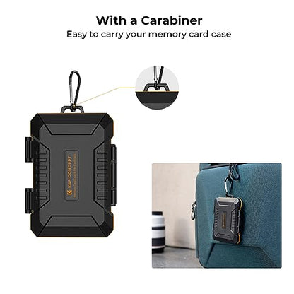 K&F CONCEPT 29 Slot Memory Card Case, Carrying Case for SD, CF, CFexpress | Micro SD, Nano SIM & Micro SIM Cards, PM01 - size: For 4 SD+4 CF+12 Micro SD(TF)+5 SIM