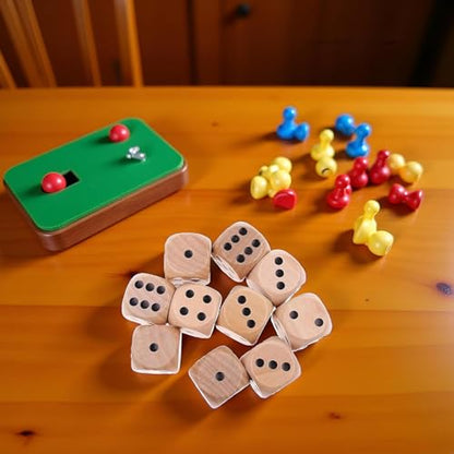 10Pcs Wooden D6 Dice Set, 20mm Round Corner, 6 Sided Gaming Dice for Adults Standard Game Dice