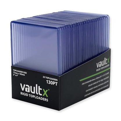 Vault X Toploaders 130pt (25 Pack), 3" x 4" Seamless Clear Rigid Card Holders for Trading Cards TCG - size: 25 Pack, style: 130pt