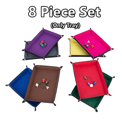 8-Pack Felt Dice Trays for DND, RPG, MTG, Folding Design (Rectangle) - color: Rectangle