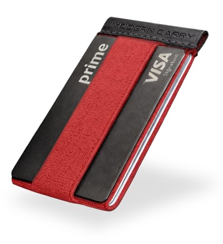 Modern Carry Quick Draw Eclipse Minimalist Card Holder – Fast Access with Secure Core Protection, Slim Front Pocket Wallet Alternative for Men & Women (Red) - color: Red