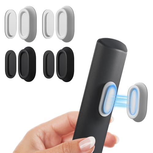 Magnetic Remote Control Holder Wall Mount for TV/Fan, Black&White | No Drill Self-Adhesive TV Remote Holder for Bed, Silicone Remote Caddy, Bedside Organizer, RV Accessories - color: Black & White