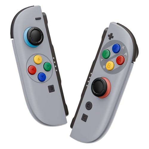eXtremeRate DIY Replacement Shell Buttons for Joycon 2, Custom Full Housing + Decorative Strips + Middle Bracket + Buttons for Nintendo Switch 2 Controller - Deluxe Version - SFC SNES Classic EU Style - color: SFC SNES Classic EU Style