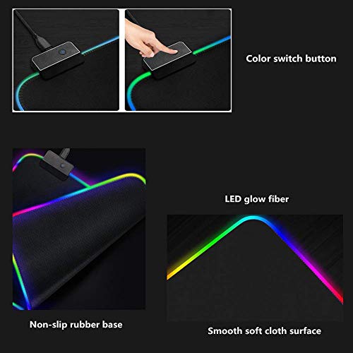 axGear Gaming Mouse Pad RGB LED Light Color Switching for Computer Laptop Colorfull