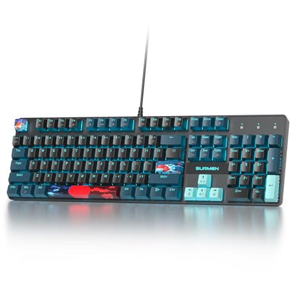 Full Size Mechanical Keyboard, Creamy Keyboard with Number Pad, 104 Keys Wired Gaming Keyboard with Red Switch, RGB Backlit for PC Laptop - color: Monster B