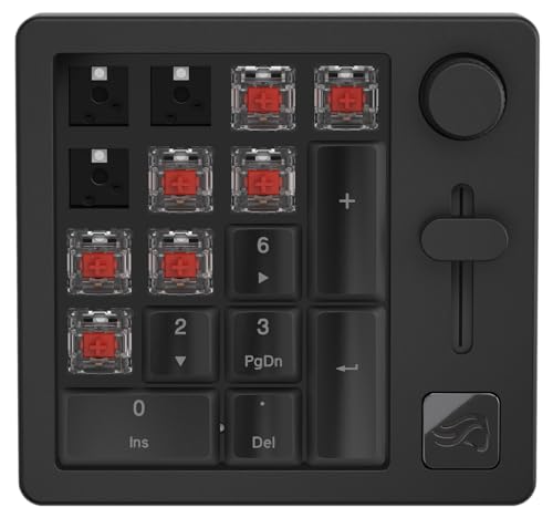 GLORIOUS GMMK Macro Pad - Black Mechanical Numpad - 10 Key USB Keypad - Hotswap, Programmable Volume Knob, RGB Backlit, Wired & Wireless Bluetooth- Gaming Keyboard Number Pad - color: Black Slate