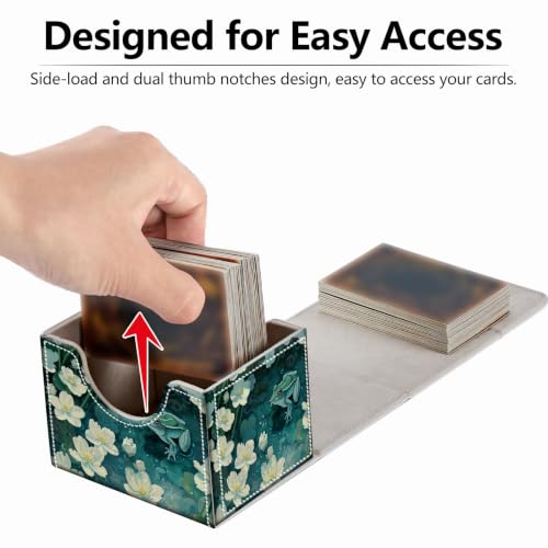 Strong Magnet MTG Demon Deck Box Playing Card Case Magic The Gathering Commander Deck Box Creative Pattern Trading Card Storage Box for Collectible Games, The Green Frog In The Pond - color: The Green Frog In The Pond