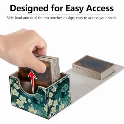 Strong Magnet MTG Demon Deck Box Playing Card Case Magic The Gathering Commander Deck Box Creative Pattern Trading Card Storage Box for Collectible Games, The Green Frog In The Pond - color: The Green Frog In The Pond
