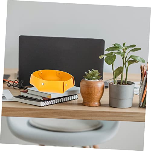 Dice Storage Box Pu Folding Dice Tray Desk Tray Bead Organizers and Storage - color: Yellow