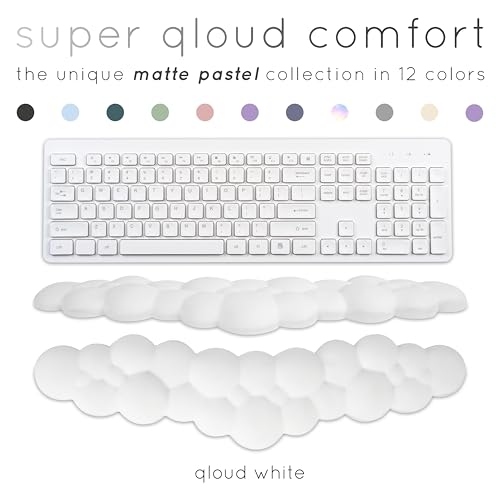 Cloud Keyboard Wrist Rest – Create-ables Qloud Cloud Wrist Rest for Computer Keyboard and Mouse, Ergonomic Memory Foam Wrist Pad with Non-Slip Base, Includes Cloud Mouse Pad – White - color: 01 Cloud White