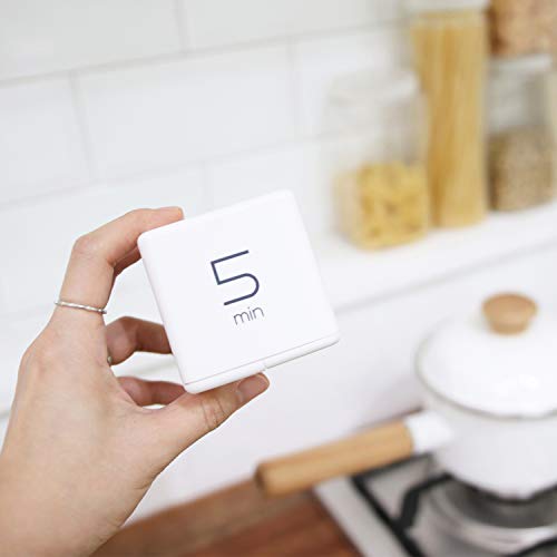 mooas Cube Timer, Flip, Block, Productivity, Time Management (White) | 5/15/30/60 Min Countdown Timer, Battery Operated, 2-Level Alarm Vol, Easy to Use, ADHD, Exercise, Study, Cooking - color: White