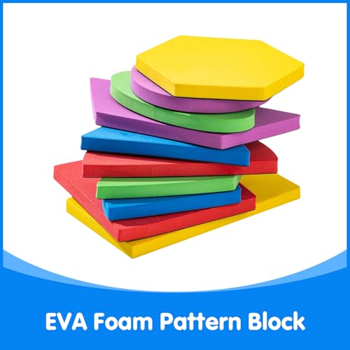 Large Shape Magnets - Giant Magnetic Pattern Blocks - Geometric Shapes for Whiteboard & Math Manipulatives - 10 Pcs - style: Large Shape Magnets
