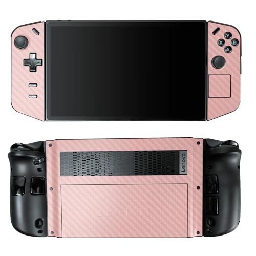 Carbon Fiber Gaming Skin Compatible with Lenovo Legion Go - Solid Blush - Premium 3M Vinyl Protective Wrap Decal Cover - Easy to Apply | Crafted in The USA by MightySkins - color: Solid Blush, style: Carbon Fiber Textured Finish