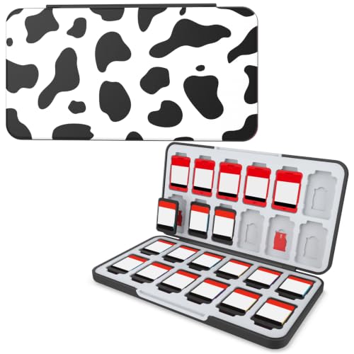 HEIYING Switch Game Case with 48 Precise Slots for Nintendo Switch 2 / OLED | Portable Game Card Holder, Hard ABS Shell with Soft Silicone Lining, Precise Card Slots,Magnetic Closure for Easy Access - color: COW