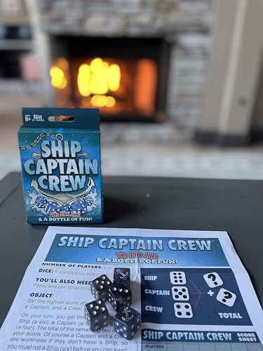 TDC Games Ship Captain Crew Dice Game, Great for Party Favors, Family and Travel Games, Dice Game for Adults - size: Small