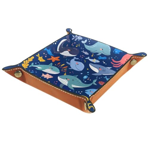 Whale Jellyfish Octopus Sharks Dice Tray Dice Rolling Tray Folding Dice Holder for Dice Games, Like RPG, DND and Other Table Games - color: Multi 12