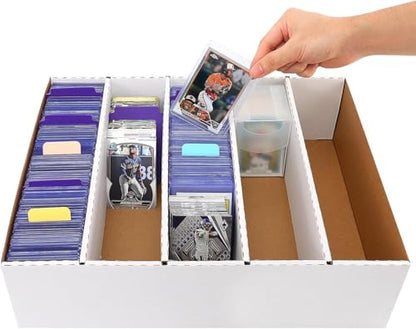 5 Row Trading Card Storage Box Holds 3950-count,1 Pack Cardboard Storage Box with Divider+index Label,Trading Card Dividers for Tcg,Sports,Mtg Cards - size: 1 Pack-Large