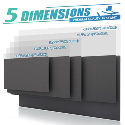 K KNODEL Large Office Leather Desk Mat, Mouse and Keyboard Pad, Computer and Laptop Mat, Desktop Protector and Cover, Writing Pad and Blotter (31.5"x15.7", Dark Gray) - color: Dark Gray, size: 31.5" x 15.7"