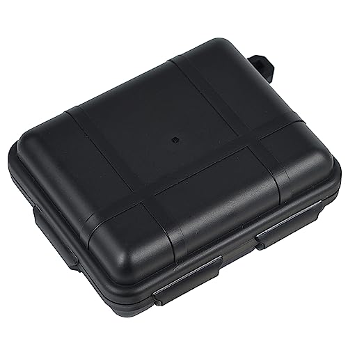 Box, Sealed Snap Buckle Design with Foam Liner, 3.94×3.15×1.57in Black Abs Storage Case for Camping, Hiking, and Small Item Storage