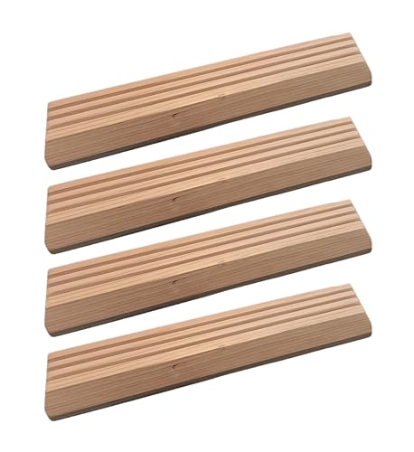Wooden Playing Card Holders – Set of 4 – Handmade Pine 3-Slot Organizers for Seniors, Kids & Game Night – Durable, Veteran-Made in USA