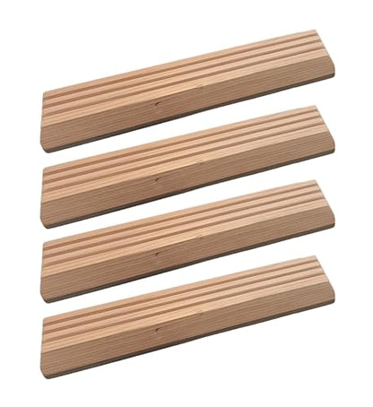 Wooden Playing Card Holders – Set of 4 – Handmade Pine 3-Slot Organizers for Seniors, Kids & Game Night – Durable, Veteran-Made in USA
