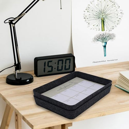 2pc Office desk drawer organizer tray documents Storage bin Charcoal - color: Charcoal