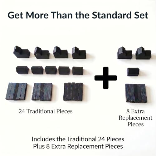 Replacement Pieces for Settlers of Catan – Roads, Settlements & Cities Set, Durable Game Tokens, Compatible with Catan Board Game Accessories, Game Pieces Plus Bonus Pieces (Black) - color: Black