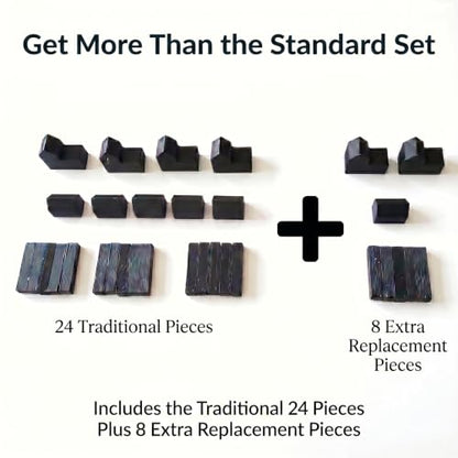 Replacement Pieces for Settlers of Catan – Roads, Settlements & Cities Set, Durable Game Tokens, Compatible with Catan Board Game Accessories, Game Pieces Plus Bonus Pieces (Black) - color: Black