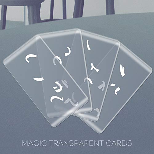 Escape Room Game Password Clue Cards Props Magic Transparent Acrylic Cards for Real Life Puzzle Game Pile Four Cards Up to Get Clues Run Away from Player Adventure Secret Room