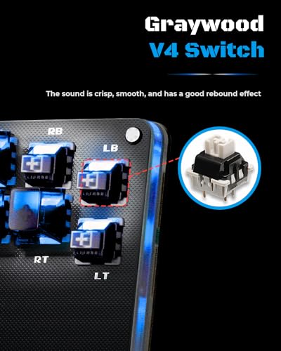 Sehawei Haute42 16-Key Mini Plus Leverless Arcade Controller | Hot Swap, Turbo Function & SOCD Supported, Compatible with PC/Ps3/Ps4/Switch - color: Black