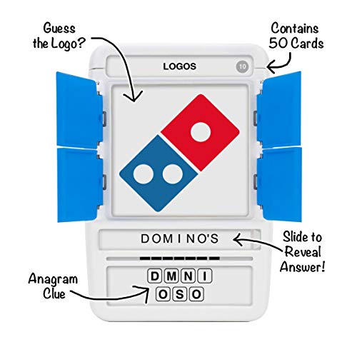 100 PICS Logos Travel Game - Guess 100 Logos | Flash Cards with Slide Reveal Case | Card Game, Gift, Stocking Stuffer | Hours of Fun for Kids and Adults | Ages 6+ - style: Logos
