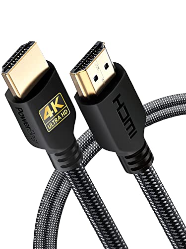 PowerBear 4K HDMI Cable 6 ft [2 Pack] High Speed, Braided Nylon & Gold Connectors, 4K @ 60Hz, Ultra HD, 2K, 1080P, ARC & CL3 Rated | for Laptop, Monitor, PS5, PS4, Xbox One, Fire TV, Apple TV & More… - size: 6ft 2pack