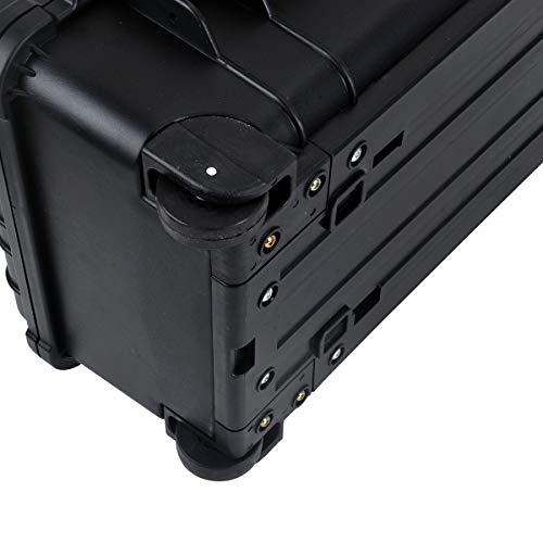 MEIJIA Rolling Waterproof Hard Protective Case, Hard Camera Case with Retractable Pull Handle and Wheels,Customizable Fit Foam Inserted, Black, 22.83 x 17.91 x 10.31 inches - size: 22.83 x 17.91 x 10.31 inches