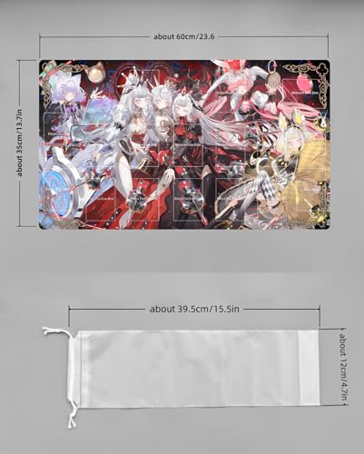 Playmat with Zones Maliss P White Rabbit TCG CCG Trading Card Game Mat & One Bag(ZC020-6)