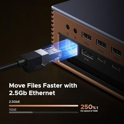 UGREEN Maxidok Thunderbolt 5 Docking Station, 8TB M.2 NVMe SSD Support | 17-in-1, 3xTBT5, DP2.1, Dual/Single 8K@60Hz, 6x10Gbps USB-C&A, 140W Charging, 60W PD-Out,2.5GbE, 3x3.5mm Audio,Cooling System
