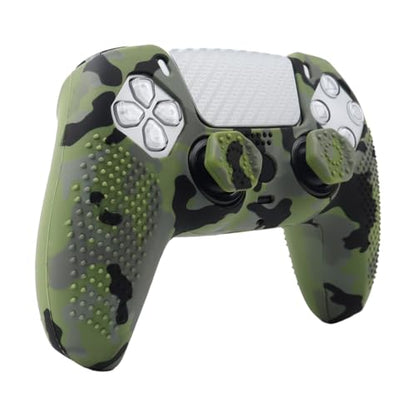 Dark Green Camo Controller Skin Compatible with PS5/Playstation 5 Controller, RALAN Protector Case Cover Customised Thumb Grip - color: Dark Green Camo