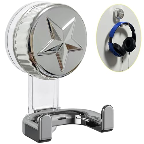 Innovative Design with a Strong Suction Type Headphone Hook on a Smooth Surface,PC Headset Paste Vacuum Suction Earphone, Music Headset,PC Game Headsets,Video GamesEarphone Hook