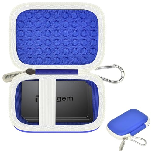 GWCASE Hard Case for Tangem Crypto Wallet, 2-3 Cards, Carabiner, Blue | EVA Hard Shell with Scratch-proof Lining; Elastic Band; Carabiner for EDC;Dustproof, Dplash-resistant;Box Only - color: Blue