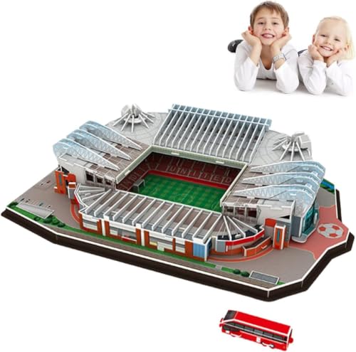 Classic Football Stadium Puzzle,3D Puzzle Soccer Club Venues,3D Paper Model Building Puzzle Kit, Soccer Stadium Souvenir Gift,Handmade Puzzle Ornaments，Cardboard Model (Old Trafford) - color: Old Trafford