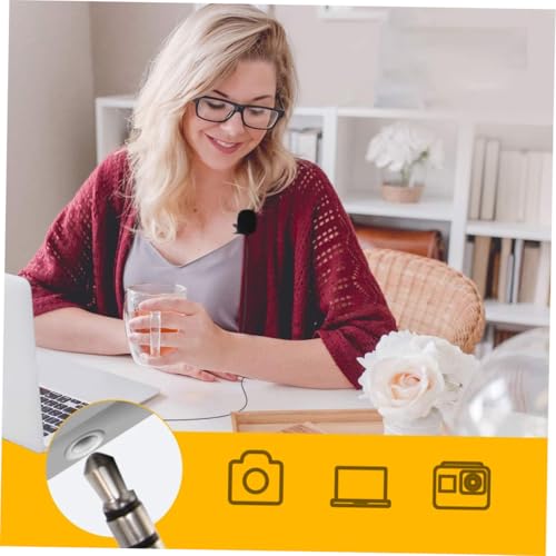 3pcs Clip Lavalier Microphones Professional Condenser Mics Noise Reduction for Gaming Streaming Lectures Live Broadcasts Compatible with Laptop Desktop Recording